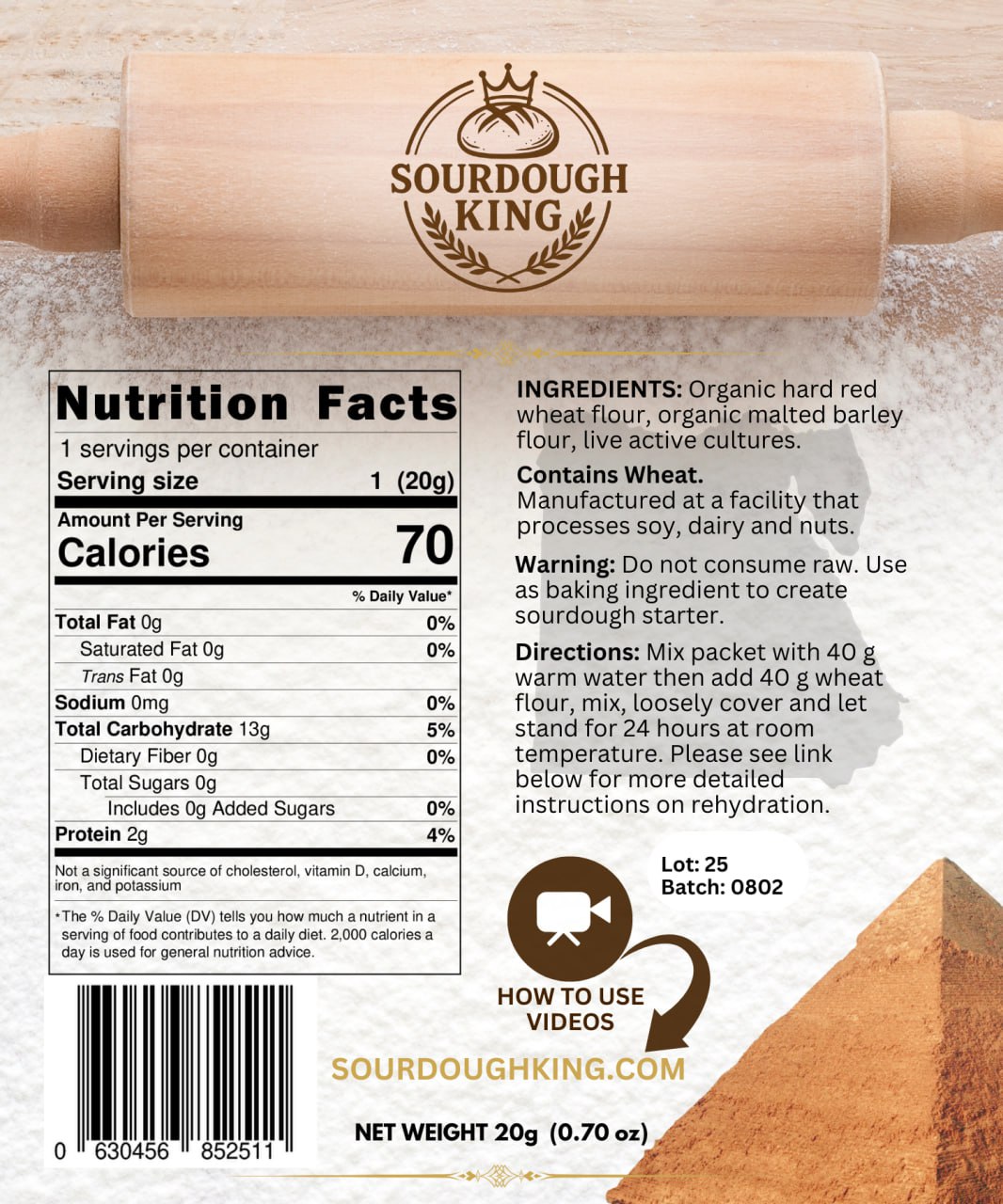 Sourdough King Egyptian Sourdough Starter - Back