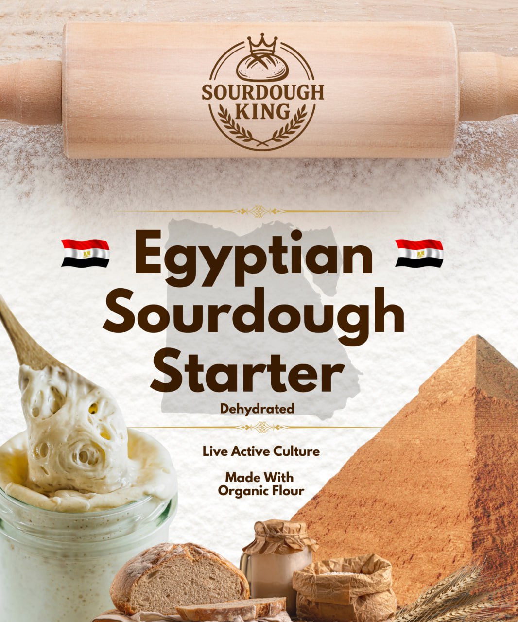 Sourdough King Egyptian Sourdough Starter - Front