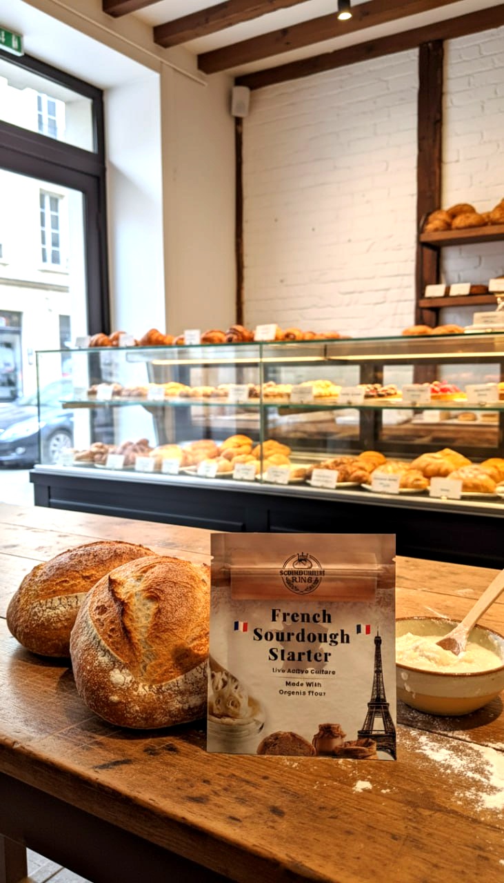 Sourdough King French Sourdough Starter in a bakery setting