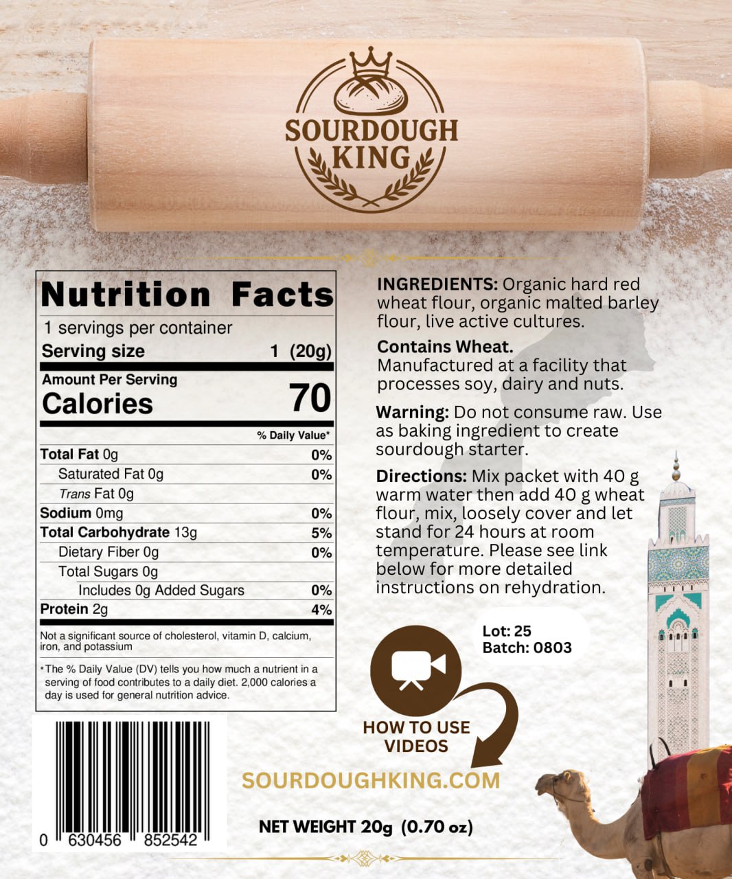 Sourdough King Moroccan Sourdough Starter - Back