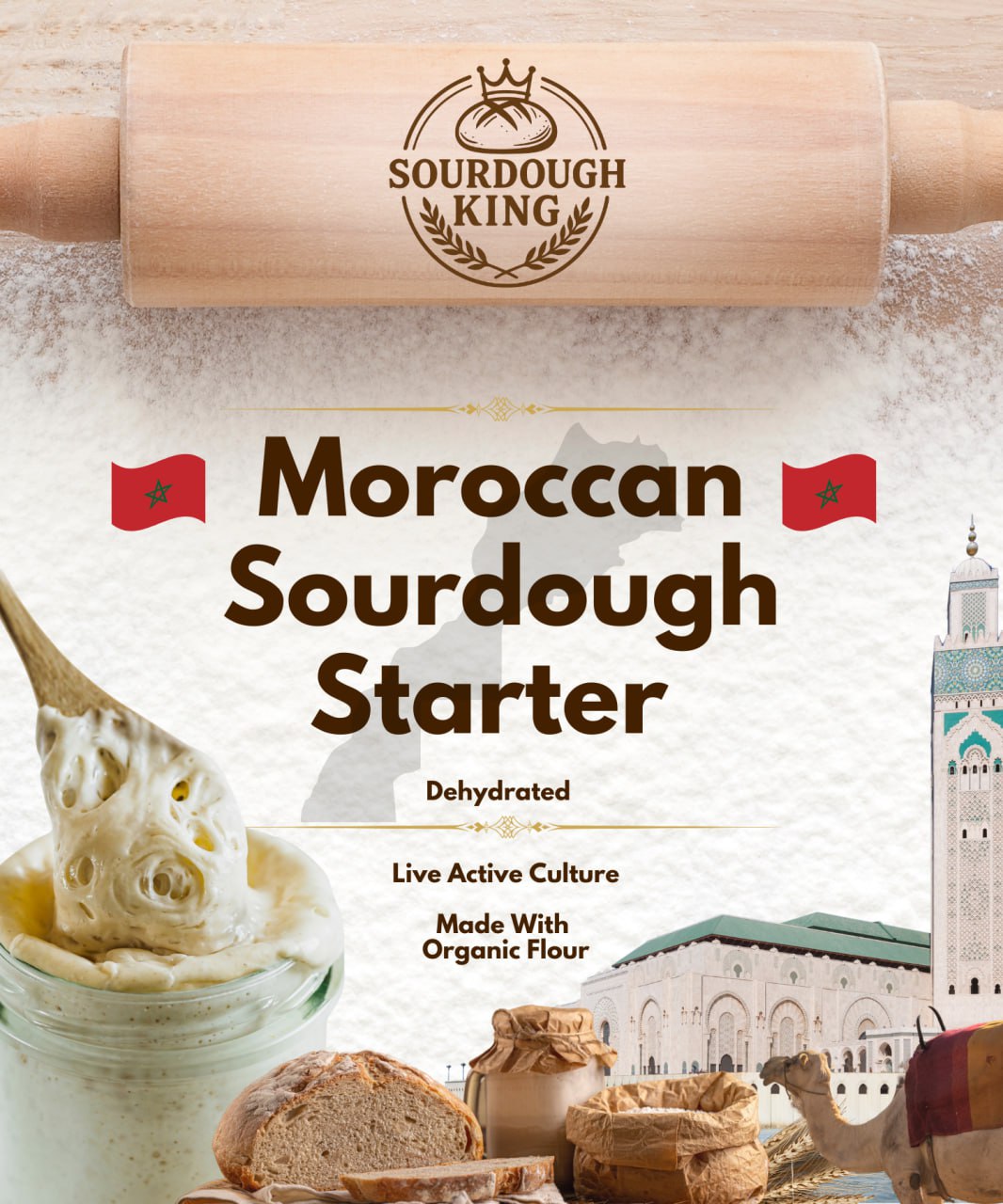 Sourdough King Moroccan Sourdough Starter - Front