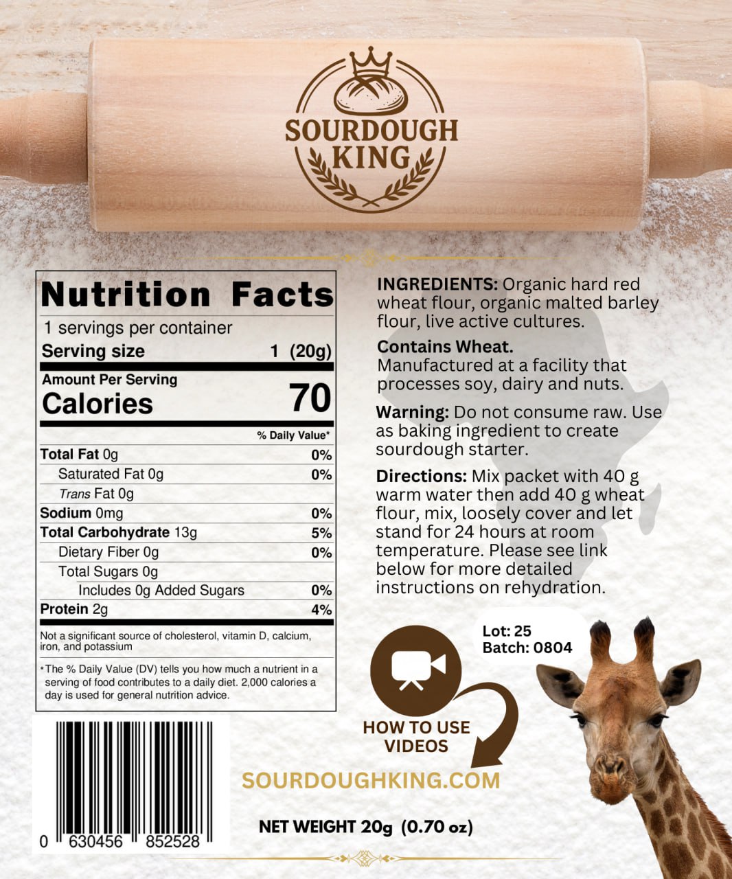 Sourdough King South African Sourdough Starter - Back